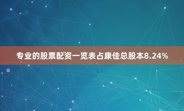 专业的股票配资一览表占康佳总股本8.24%